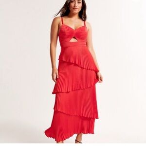 Abercrombie & Fitch Red Asymmetrical Dress